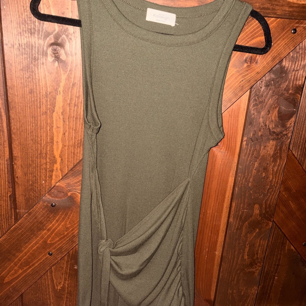 Kaileigh Olive Green Mini Dress